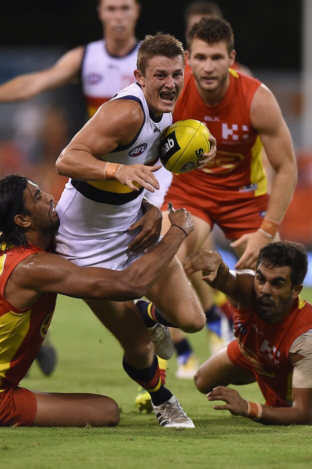 AFL 2016 NAB Challenge - Gold Coast v Adelaide Matt Crouch collected 28 possessions in a standout performance for the Crows on Friday night - ${keywords}